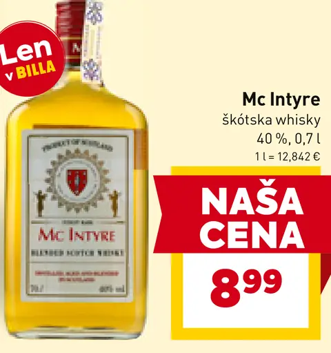 Mc Intyre škótska whisky 40%