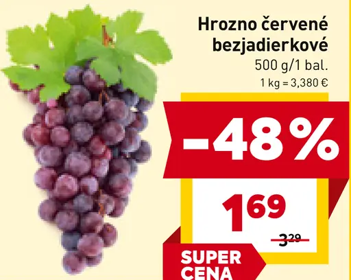 Hrozno červené bezjadierkové