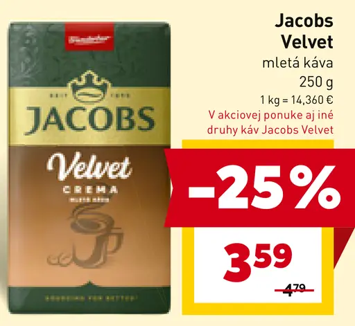 Jacobs Velvet mletá káva