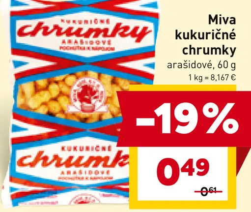 Miva kukuričné chrumky arašídové