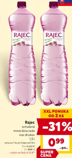 Rajec ochutená minerálna voda rôzne druhy