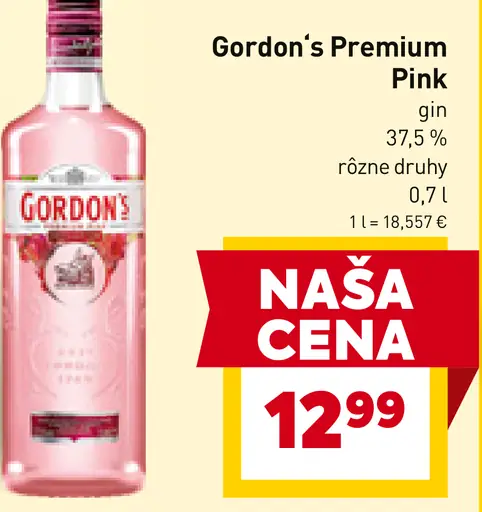 Gordon’s Premium Pink gin 37,5 % rôzne druhy