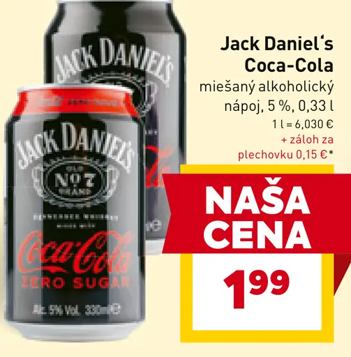 Jack Daniel’s & Coca-Cola miešaný alkoholický nápoj 8 %
