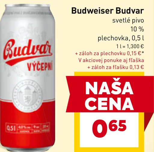 Budweiser Budvar svetlé pivo 12 %