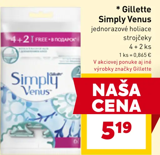 Gillette Simply Venus Jednorázové holiace strojčeky