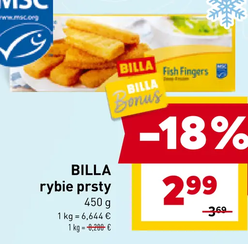 BILLA rybie prsty