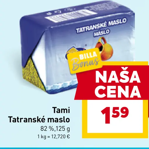 Tami Tatranské maslo 82 %