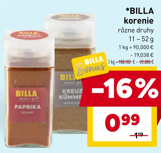 Billa korenie rôzne druhy
