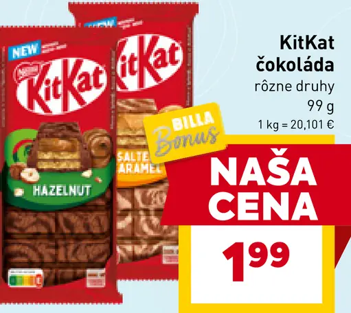 KitKat čokoláda 3 druhy