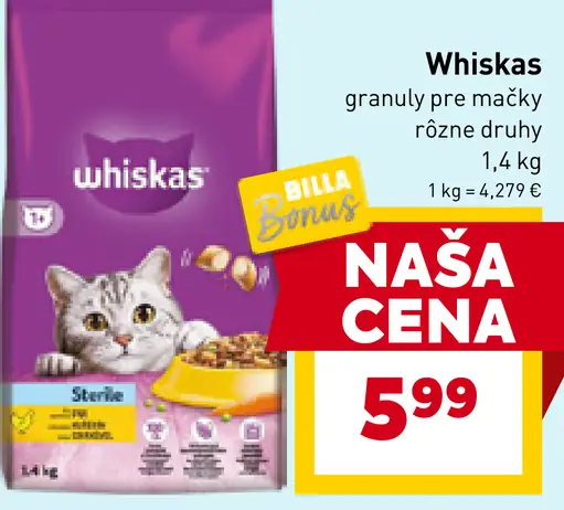 Whiskas granuly pre mačky