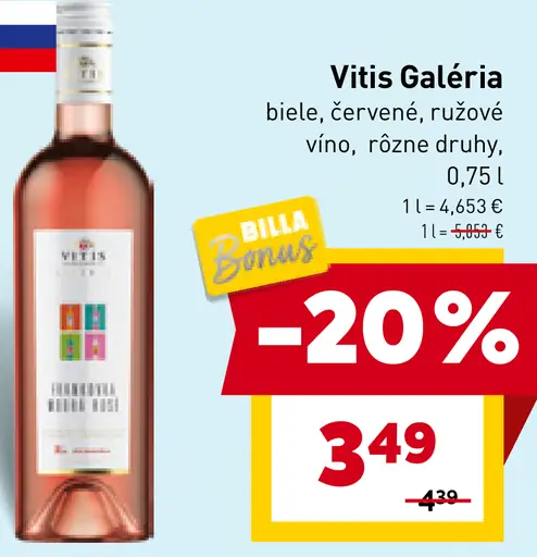 Vitis Galéria víno biele, červené, ružové rôzne druhy