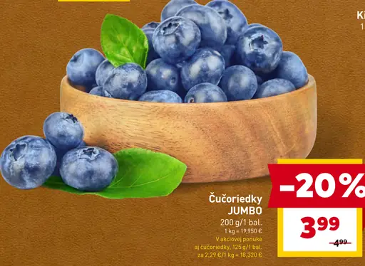 Čučoriedky JUMBO extra veľké