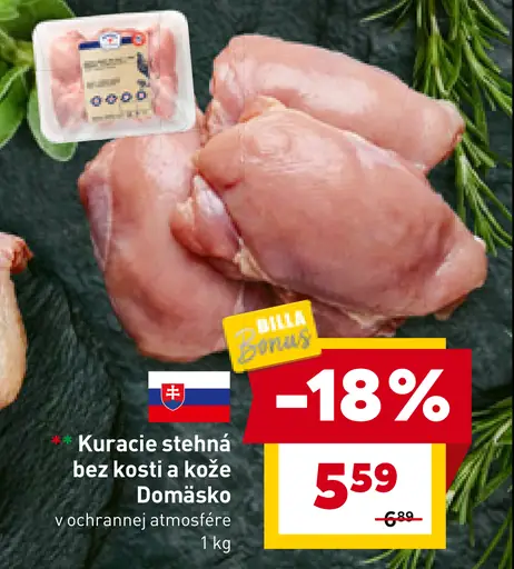 Kuracie stehná bez kosti a kože Domaňsko v ochrannej atmosfére