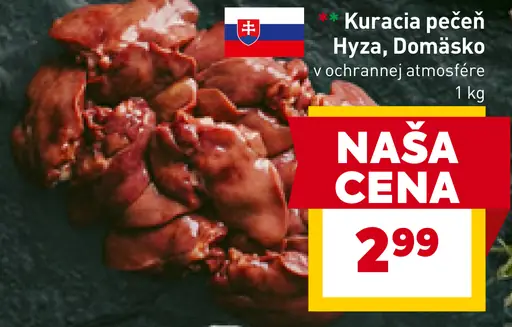 Kuracia pečeň v ochrannej atmosfére