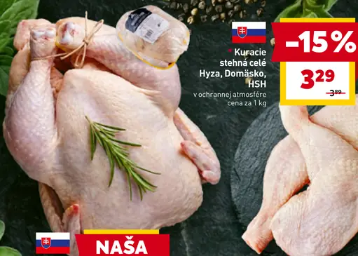 Kuracie stehná celé v ochrannej atmosfére