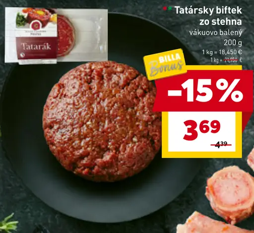 Tatársky biftek zo stehna vákuovo balený