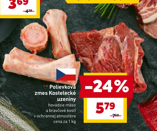 Polievková zmes Kostelecké uzeniny hovädzie mäso a bravčové kosti v ochrannej atmosfére