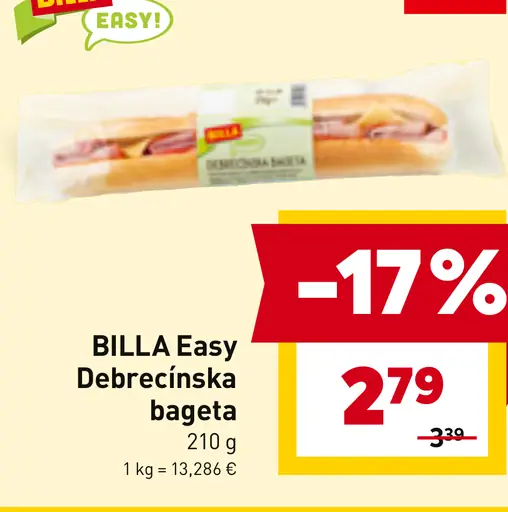 BILLA Easy Debrecínska bageta