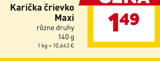 Karička črievko Maxi s ementálom