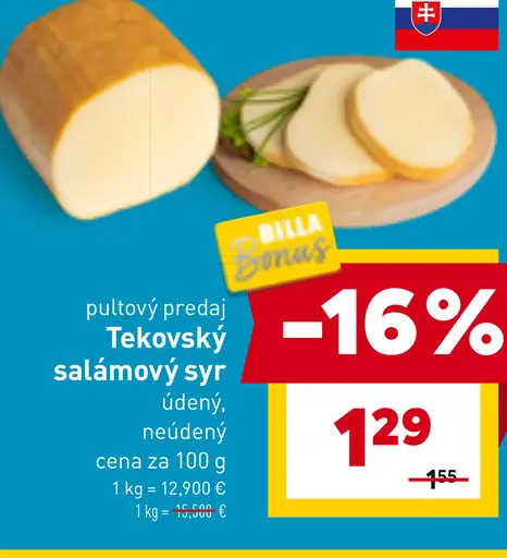 Tekovský salámový syr údený a neúdený