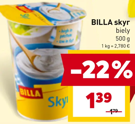BILLA skyr biely