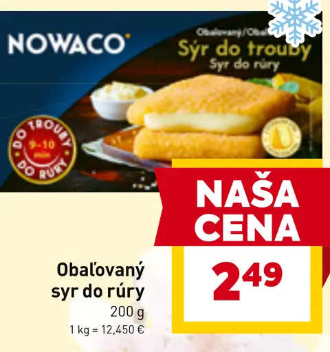 Nowaco obaľovaný syr do rúry