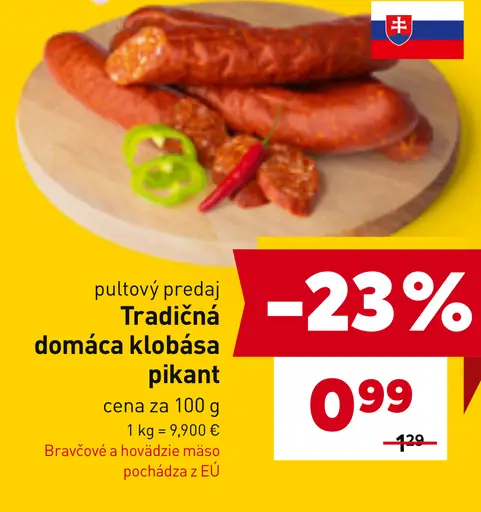 Tradičná domáca klobása pikant