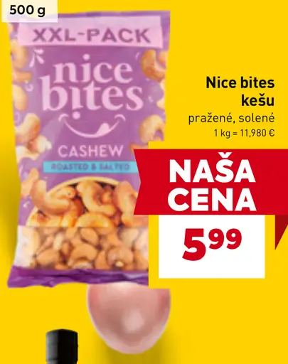 Nice bites kešu pražené, solené
