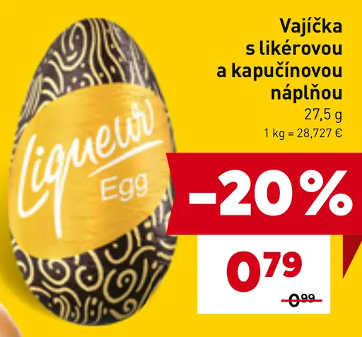 Vajíčka s likérovou a kapučínovou náplňou