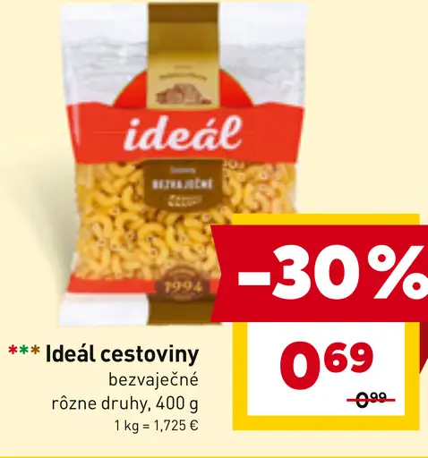 Ideál cestoviny bezvaječné