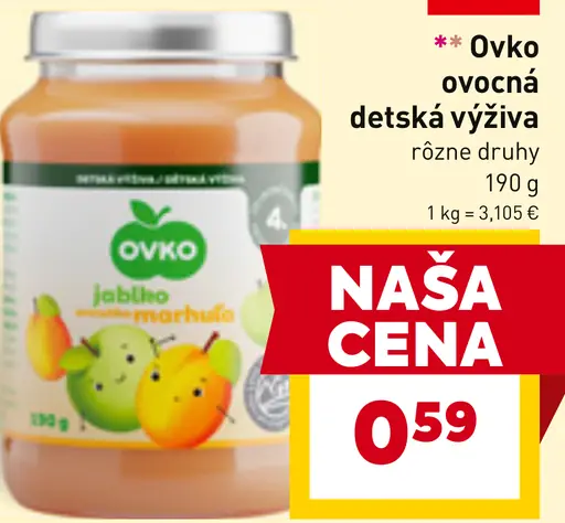 Ovko ovocná detská výživa