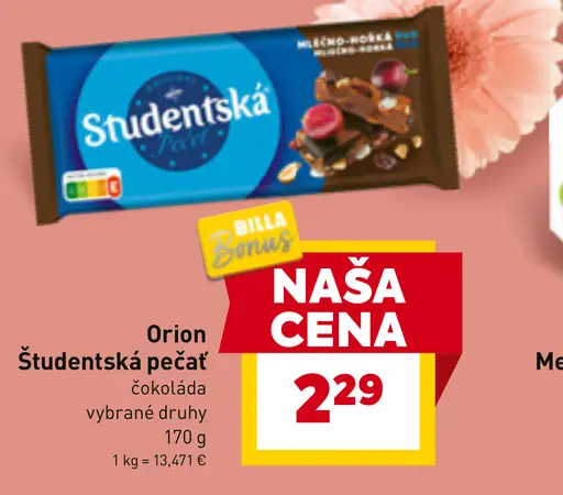 Orion Študentská pečať čokoláda vybrané druhy