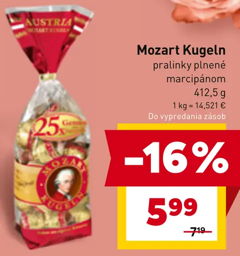 Mozart Kugeln pralinky plnené marcipánom