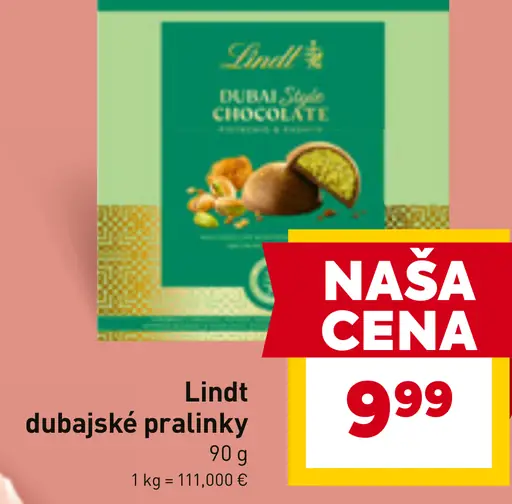 Lindt dubajské pralinky