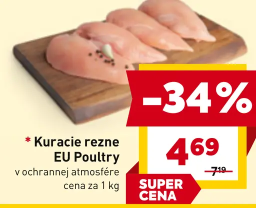 Kuracie rezne EU Poultry v ochrannej atmosfére