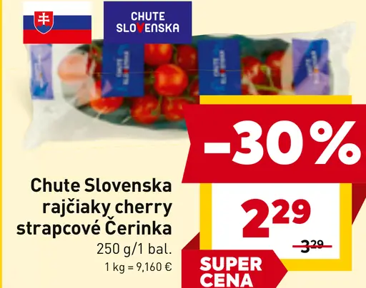 Chute Slovenska rajčiaky cherry strapcové Čerinka