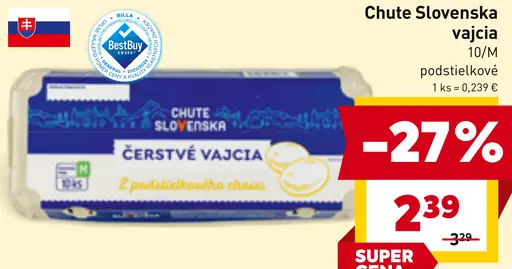 Chute Slovenska vajcia podstielkové 10 M