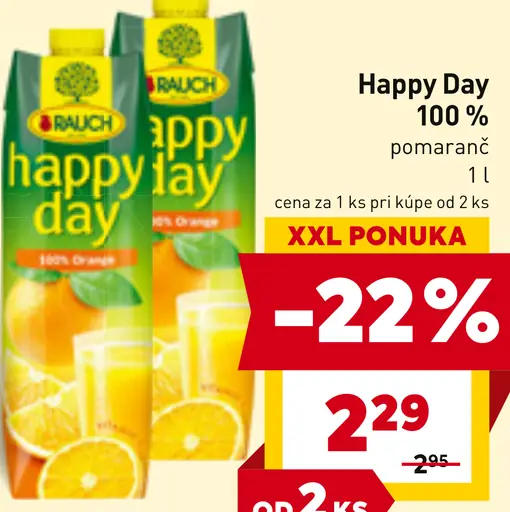 Happy Day 100% pomarančový džús