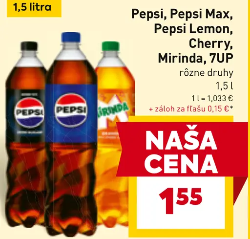 Pepsi, Pepsi Max, Pepsi Lemon, Cherry, Mirinda, 7UP