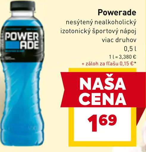 Powerade nesýtený nealkoholický izotonický športový nápoj viac druhov