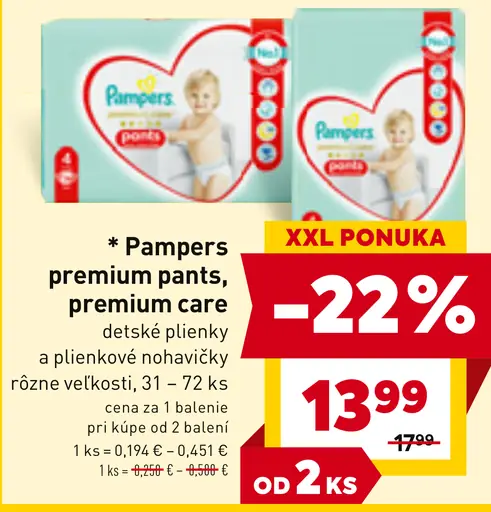 Pampers premium pants, premium care detské plienky a plienkové nohavičky