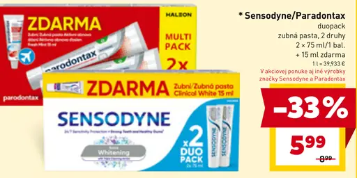 Sensodyne Parodontax zubná pasta duopack
