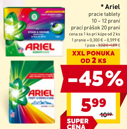 Ariel pracie tablety