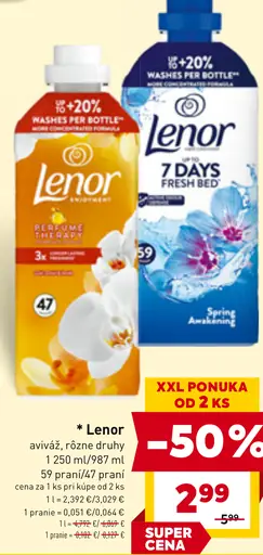 Lenor aviváž rôzne druhy