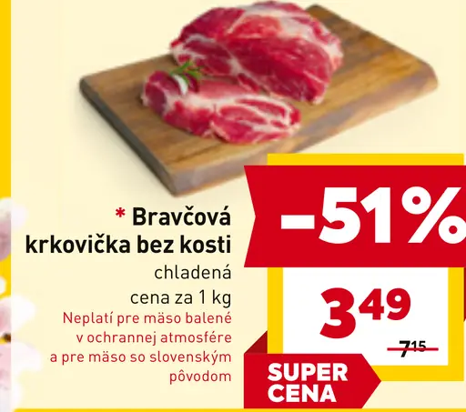 Bravčová krkovička bez kosti chladená
