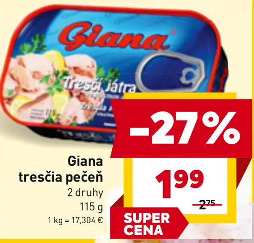 Giana tresčia pečeň