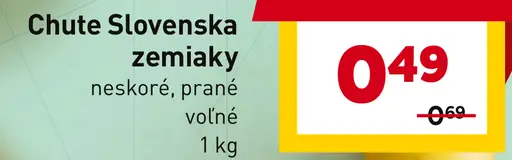 Chute Slovenska zemiaky neskoré prané voľné