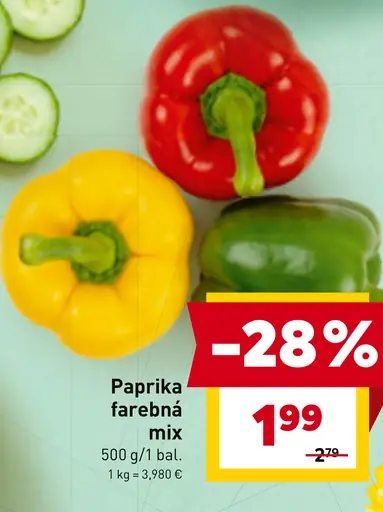 Paprika farebná mix