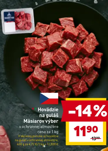 Hovädzie na guláš Mäsiarov výber v ochrannej atmosfére