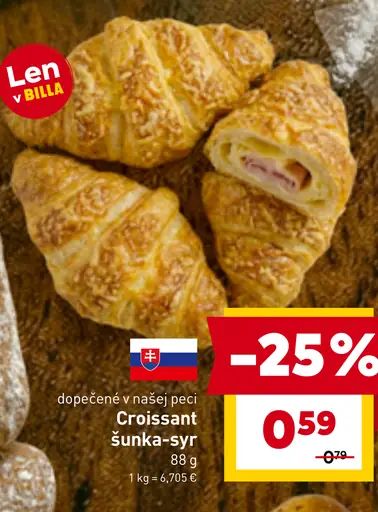 Croissant šunka - syr